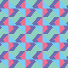 Retro abstract shape multicolor seamless pattern background