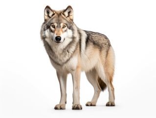 Fototapeta premium Wolf Studio Shot Isolated on Clear White Background, Generative AI