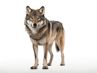 Obraz premium Wolf Studio Shot Isolated on Clear White Background, Generative AI