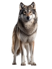 Obraz premium Wolf Studio Shot Isolated on Clear White Background, Generative AI