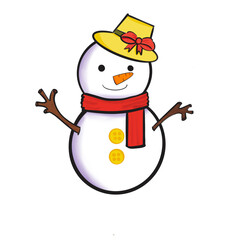 snowman with a scarf