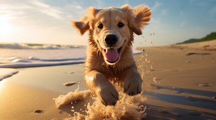 dog on the beach generated by AI