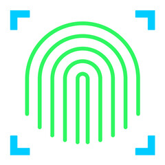 Naklejka premium Fingerprint Scanner Icon Style