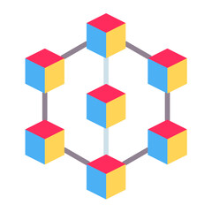 Fototapeta premium Blockchain Icon Style