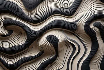 a close up of an abstract wavy pattern of a zebra , photography installations