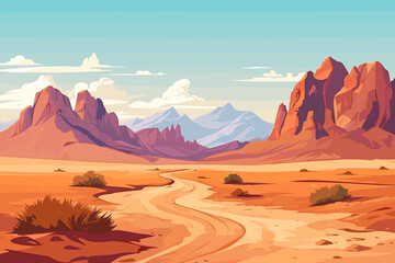 Naklejka premium Tajikistan flat art landscape illustration