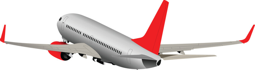 Airplane taking off. Vector illustration for designers