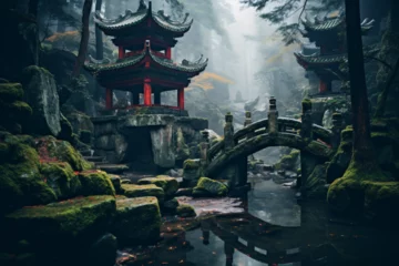 Foto op Canvas chinese temple at night © Natural beauty 