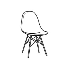 chair drawn in power doodle sketch. vector illustration.