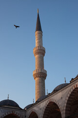 Fototapeta na wymiar Blue Mosque Minaret in Istanbul, Turkey
