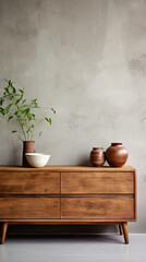 Wooden Dresser with Bamboo Details