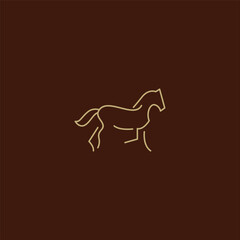 Horse line art logo icon design template