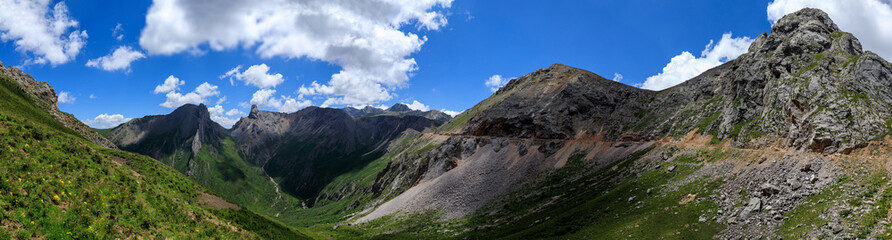 High altitude grassland mountain landscape