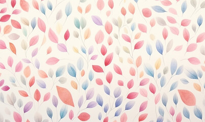 seamless pattern with pink leaves