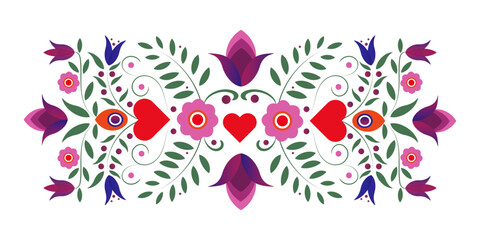 Floral decorative tree of life symbolizing love, family, coziness, family. For printing, for decoration, for the interior, printing on fabric, postcards, greetings, for background