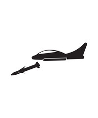 fighter jet with missile icon, vector best flat icon.