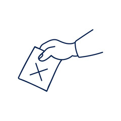 Hand voting line icon. Concept of democracy, voting, politics. Election vote concept.