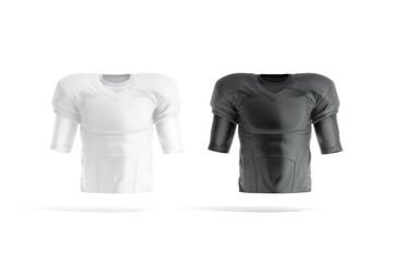 Blank black and white american football jersey mockup, front view