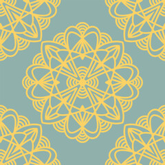 Seamless pattern with mandala ornament. The print is well suited for textiles, wallpaper and packaging.