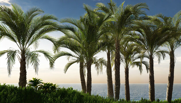 palm trees with transparent background 3d rendering for illustration digital composition architecture visualization