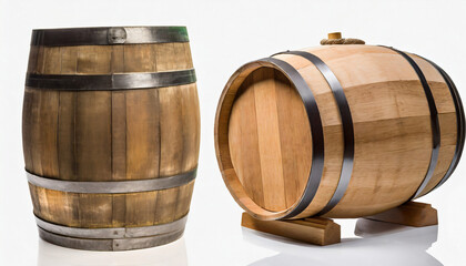 wooden barrel isolated on a white background