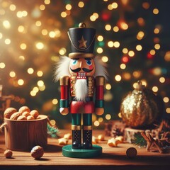 christmas decoration on a wooden background