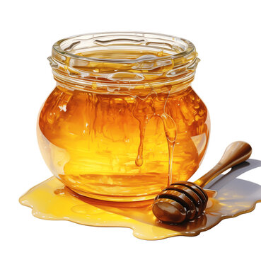 Watercolor honey Generative AI, png image.