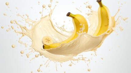 banana splash in water  generated by AI
