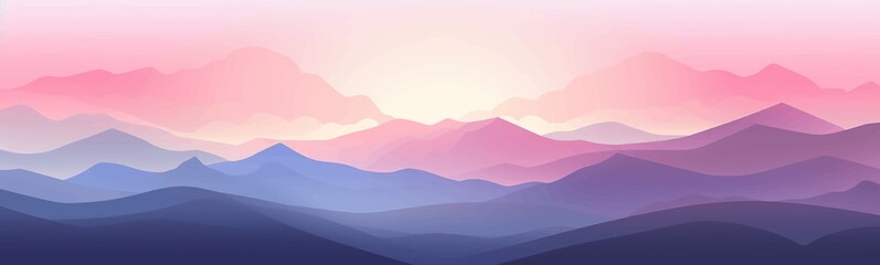 Landscape with Vibrant Color Gradients isolated vector style illustration