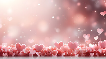 Obraz na płótnie Canvas Beautiful valentines day background with hearts 