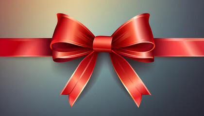 red satin ribbon and bow vector illustration