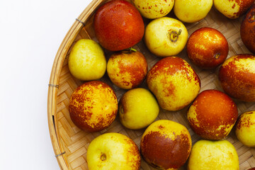 Fresh jujube fruit on white background