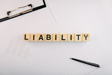 Liability Wooden Block Words Concept Background
