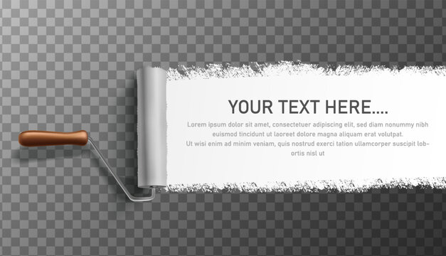 Vector design banner with white paint ruler and copy space for your text.