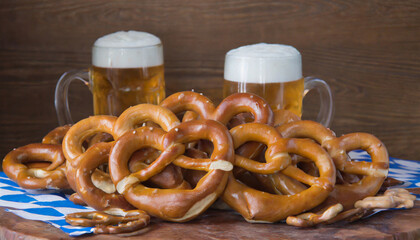 oktoberfest pretzels on the background