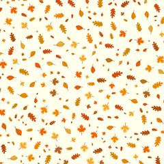 Thanksgiving leafs pattern vector illustration. Happy Thanksgiving day. Harvest festival. Thanksgiving card design, leaf pattern. 	