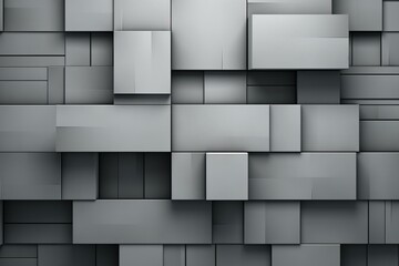 Sleek, tiled wall with futuristic, 3D blocks on concrete background. Generative AI