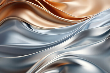 Colorful silky fabric drapery forming an abstract wave-like background