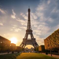 Golden Hour Majesty: Eiffel Tower's Timeless Beauty