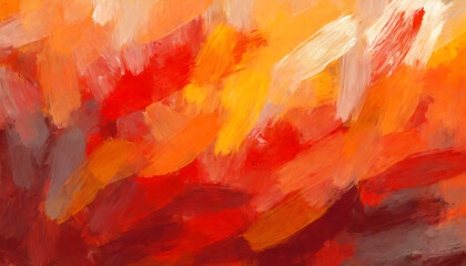 digital oil paint brush abstract background red orange - obrazy, fototapety, plakaty