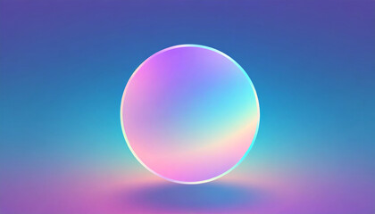 holographic gradient sphere in pastel colors vibrant gradient bright glowing round on blue background vector illustration