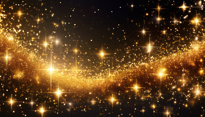 Fototapeta na wymiar radiant sparkles bright glitter abound enchanting celebration shimmering gold magic on black starry night illumination golden glow and sparkling brightness