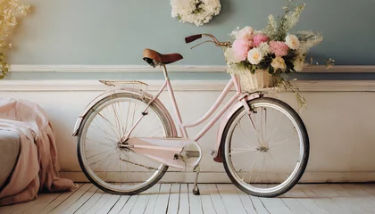 Fotobehang Fiets vintage bike classic bicycle in pastel colours