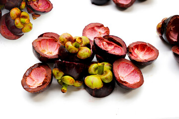 Fresh mangosteen peel. Mangosteen peel as a good cure for upset stomachs, inflammation on the skin,...