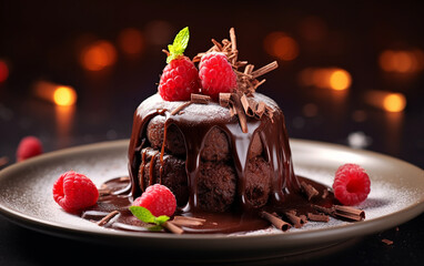 Chocolate Dessert. Generative AI.