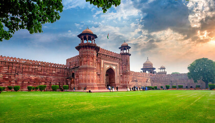 the red fort monument in new delhi india its unesco world heritage site generative ai