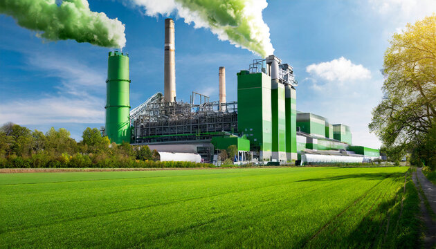 green industry factory embracing low carbon footprint generative ai