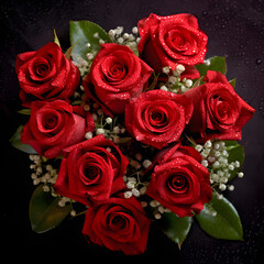 Valentine's Day Flowers: Beautiful arrangements of red roses or other Valentine's Day flowers, symbolizing love and passion on this special occasion