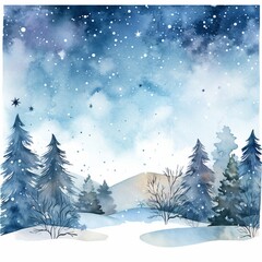 winter landscape with trees  generated by AI