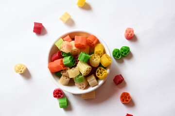 Raw fryums snack. Its other names Far far.  It's deep fried, and they are either eaten as a snack or served like a papadum to accompany a meal. Indian snack composed primarily of potato starch, sago.
